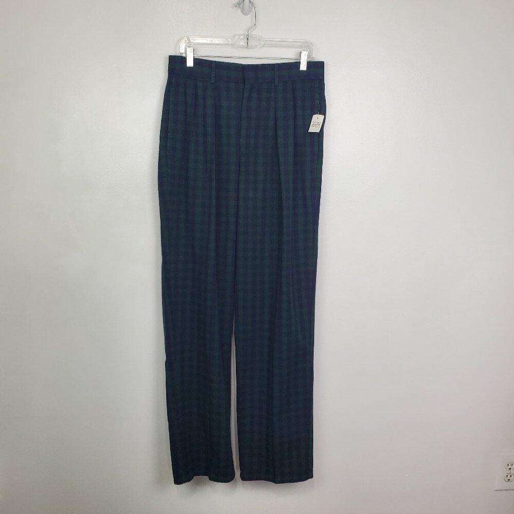 Tommy Hilfiger Vintage Preppy Plaid Pleated Front Men's Dress Pants NEW 32/35